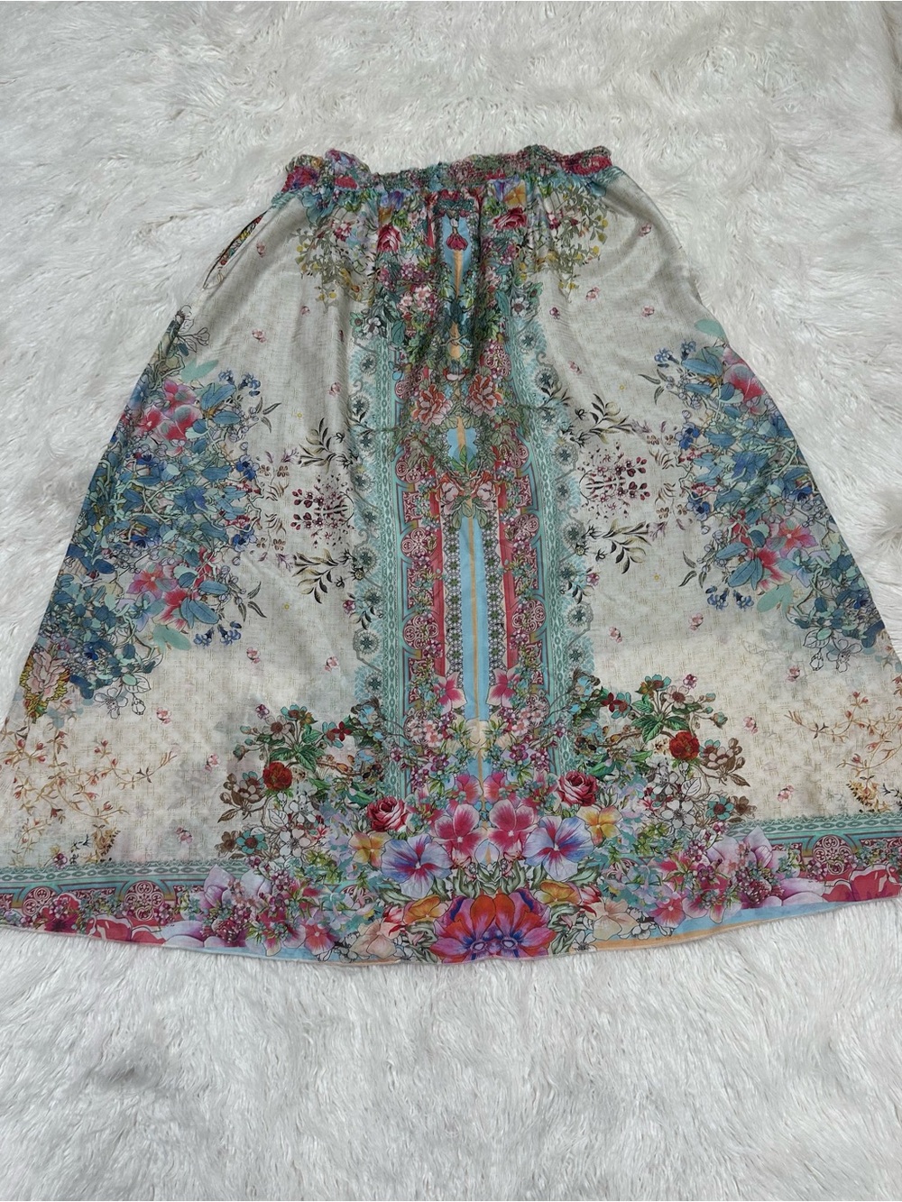 Johnny Was Gardenia Maxi Skirt 100% Silk XL EUC plus size - Picture 10 of 11